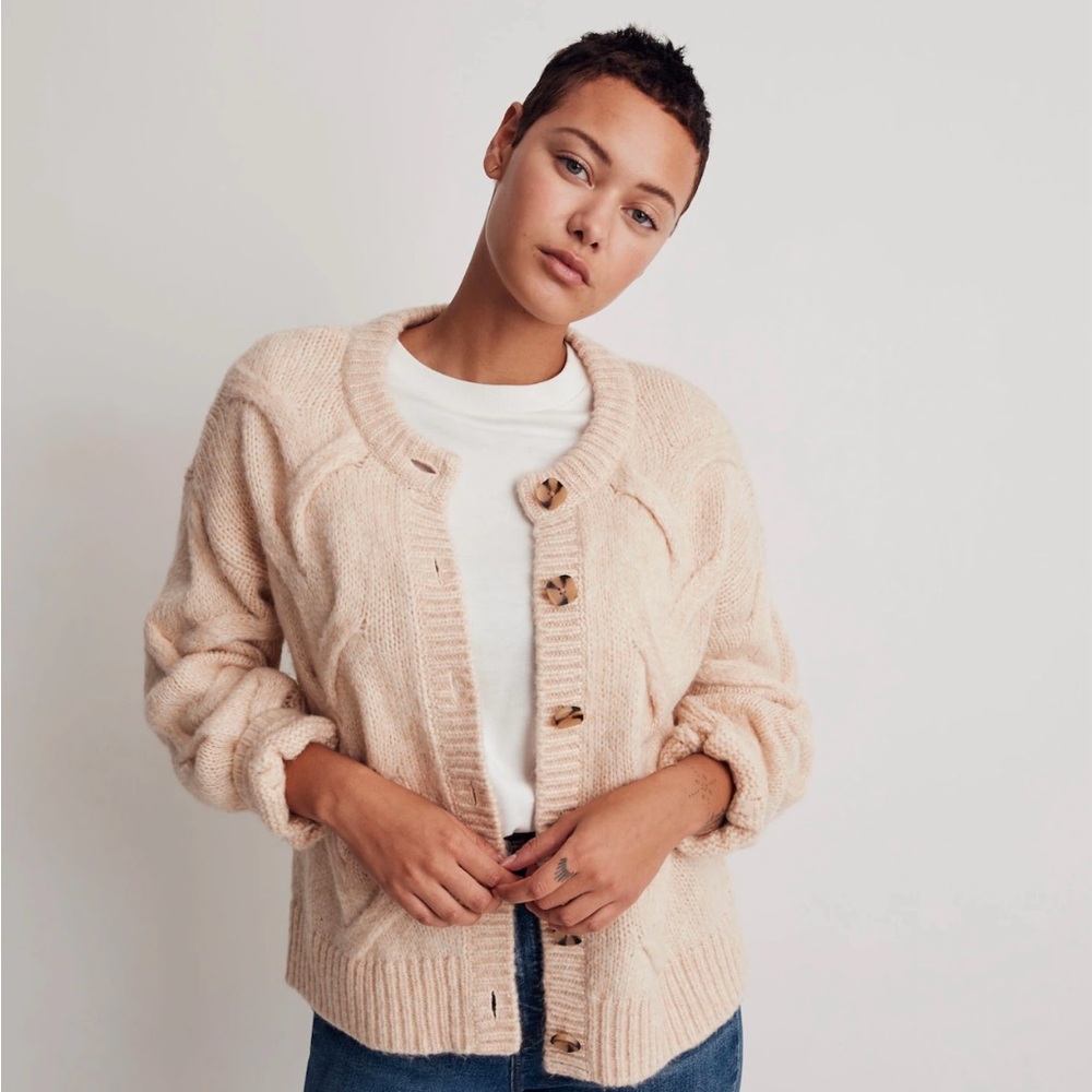 Madewell Cable Ashmont Cardigan Sweater